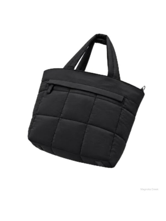 Handbags - Quilted Puffer Tote Bag Lightweight Crossbody Satchel